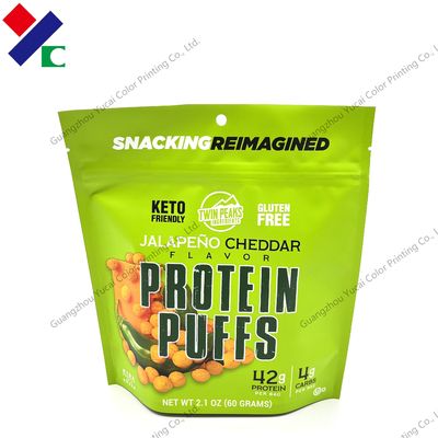 BRC Stnad Up Packaging Bags untuk Protein Puff Snacks Candy Sweet Mango 50g